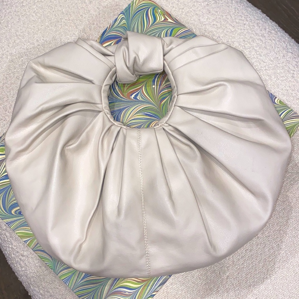 BRAND NEW GIA Studios Croissant ruched-detail clutch bag